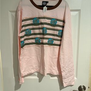 Santa Cruz Skateboards Pink and Brown Long Sleeve Tee